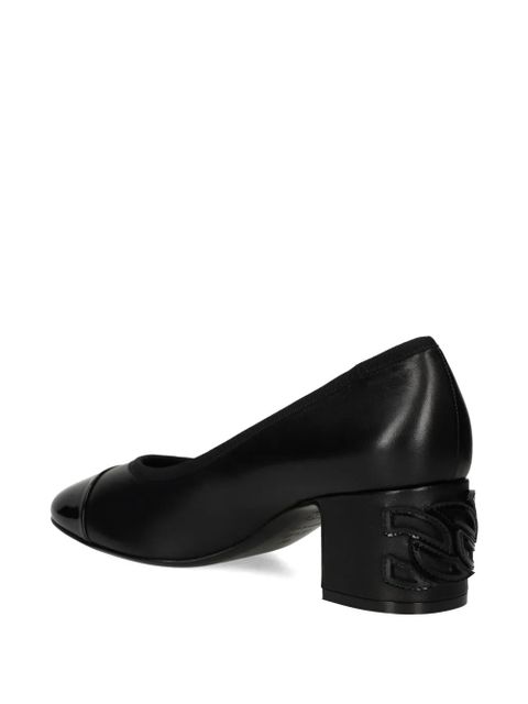 Casadei 55mm block-heel cap-toe pumps - Black