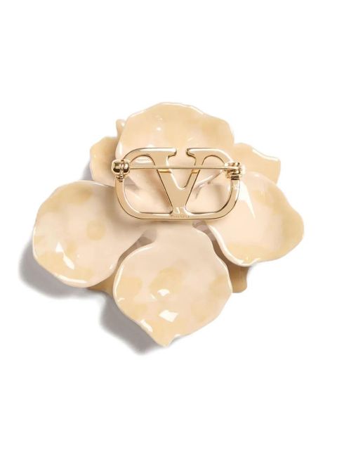 Valentino Garavani Fleur Lumineuse VLogo brooch - Neutrals - zdjęcie produktu nr 2