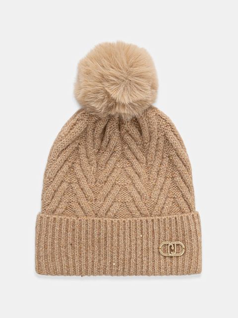 Liu Jo czapka z domieszką wełny kolor beżowy 2F5009.M0300 - zdjęcie produktu nr 1