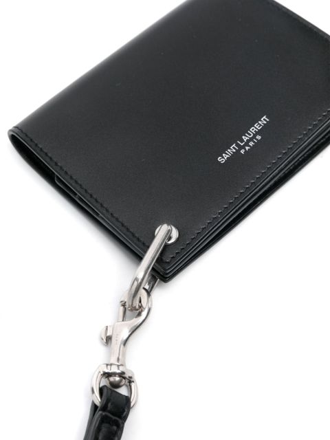 Saint Laurent logo-debossed cardholder - Black - zdjęcie produktu nr 2