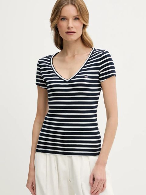 Tommy Jeans t-shirt damski kolor granatowy DW0DW17385