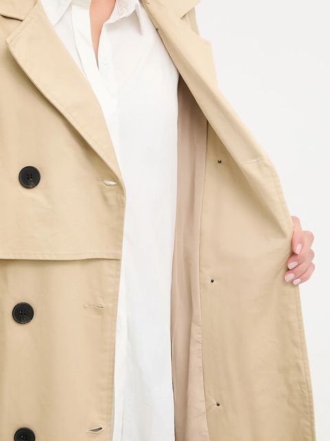 Answear.LAB płaszcz bawełniany kolor beżowy