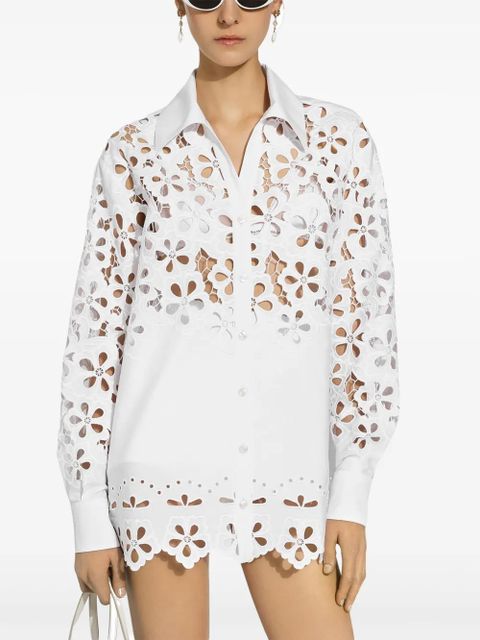 Dolce & Gabbana cut-out cotton shirt - White