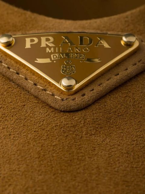 Prada buckle strap suede ballerinas - Brown