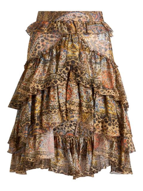 ETRO ruffled paisley-print skirt - Neutrals - zdjęcie produktu nr 1