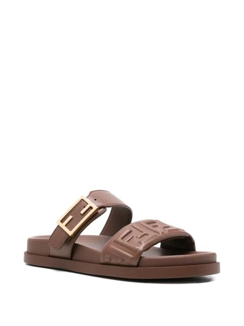 FENDI double-band flat sandals - Brown - zdjęcie produktu nr 2