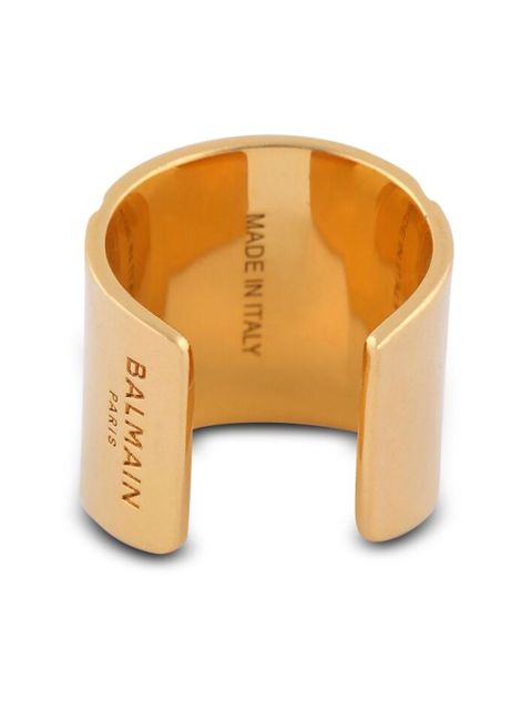 Balmain engraved-logo circular-design ring - Gold