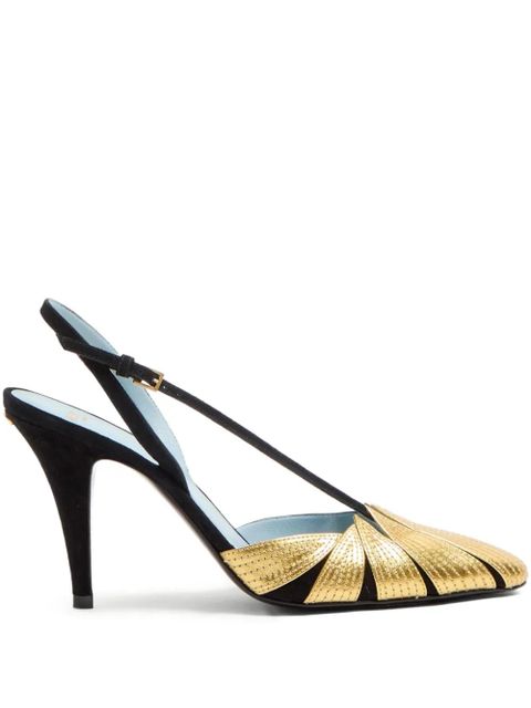 Valentino Garavani 90mm Foliefoliage slingback pumps - Black - zdjęcie produktu nr 1