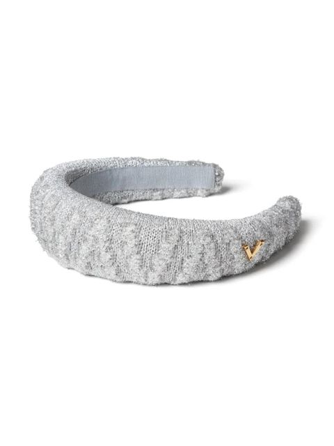 Valentino Garavani Vlogo cotton-blend headband - Grey - zdjęcie produktu nr 2