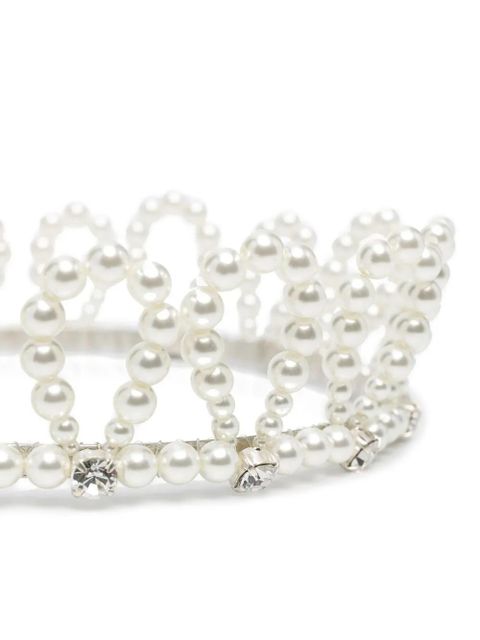 Simone Rocha faux pearl-embellished headband - White