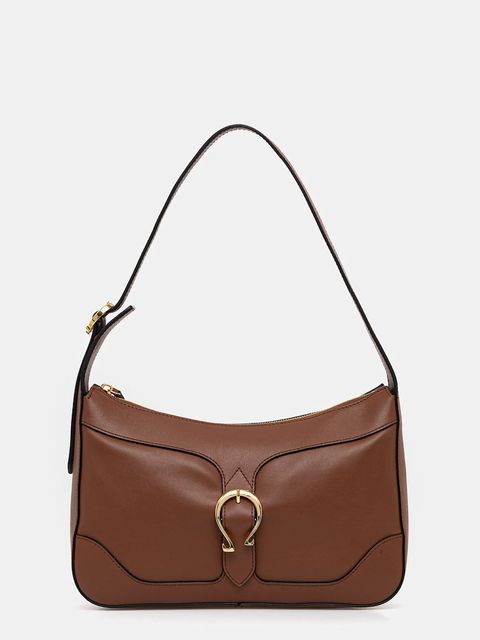 Pollini torebka skórzana kolor brązowy PC4429PP0N QG1 - zdjęcie produktu nr 1