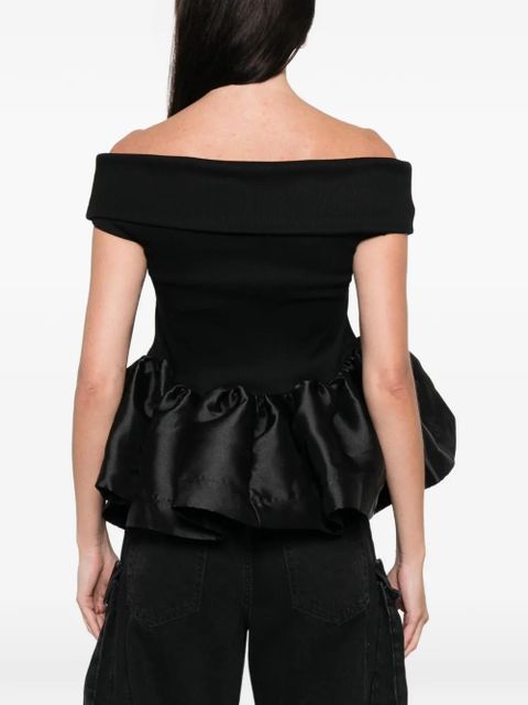 Marques'Almeida off-shoulder peplum top - Black