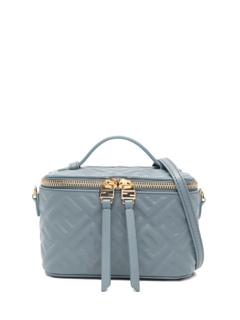 FENDI Vanity FF-logo leather mini bag - Blue - zdjęcie produktu nr 1