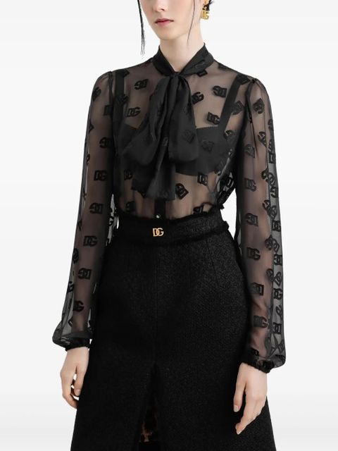 Dolce & Gabbana DNA logo-print blouse - Black