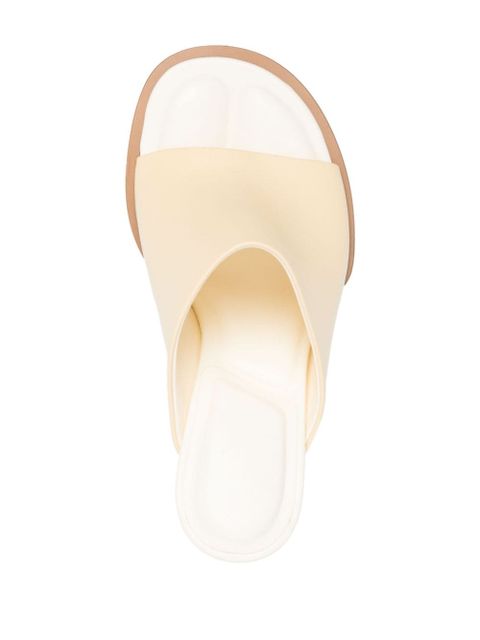 Jacquemus Les mules rond carré leather sandals - Neutrals