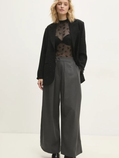 Answear.LAB bluzka damska kolor czarny wzorzysta