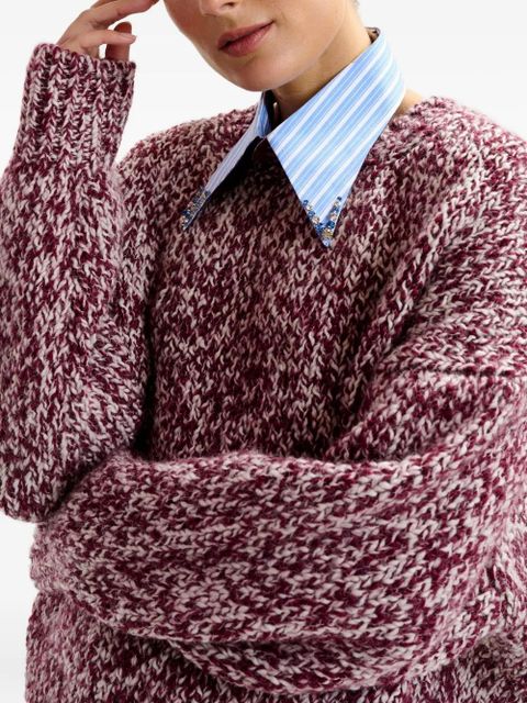 Essentiel Antwerp Izura ribbed-trim sweater - Red