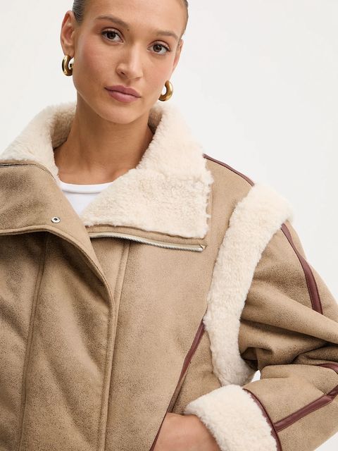 BOSS Orange kurtka kolor beżowy przejściowa 50548600