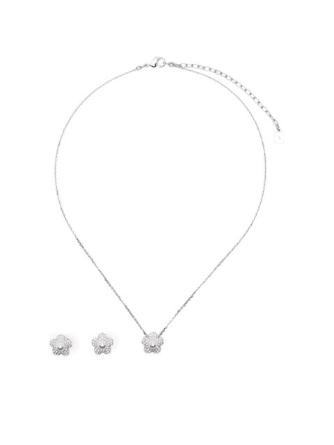 Swarovski crystal flower jewellery set - Silver - zdjęcie produktu nr 1