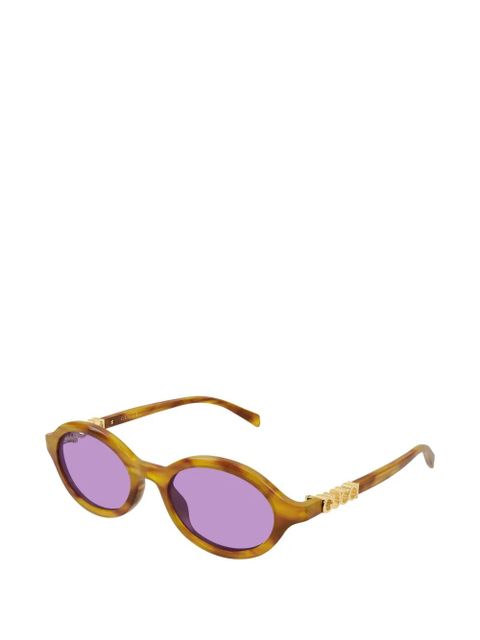 Gucci Eyewear oval logo-detail sunglasses - Brown - zdjęcie produktu nr 2