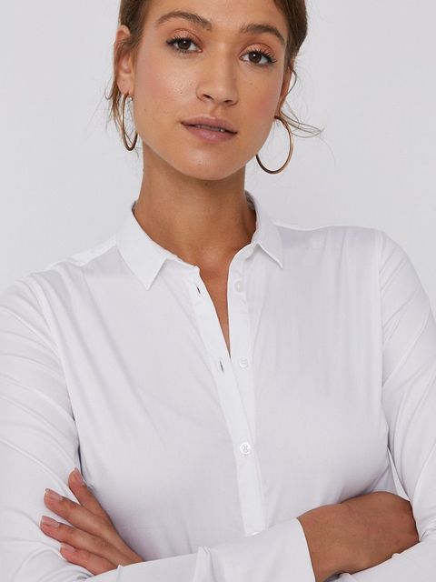 Mos Mosh Koszula 131700 damska kolor biały slim z kołnierzykiem klasycznym