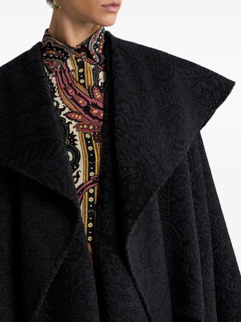 ETRO jacquard paisley cape - Black