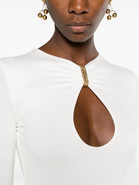 MANURÍ Mary Jean chain-link midi dress - White