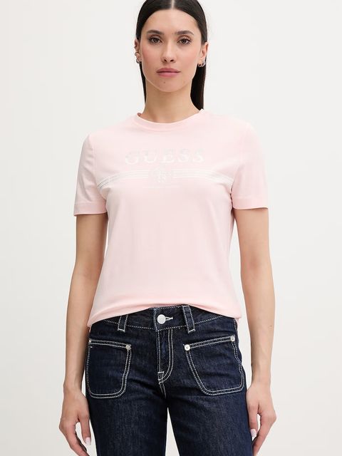 Guess T-shirt damski bawełniany z elastanem SIENA - zdjęcie produktu nr 2