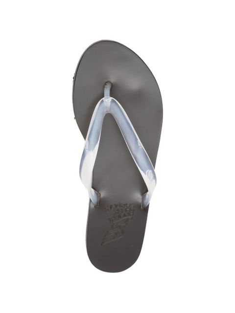 Ancient Greek Sandals jelleyleather sole saionara jelly flip-flops - White