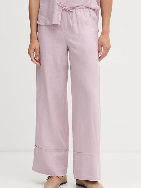 United Colors of Benetton spodnie damskie lniane - zdjęcie produktu nr 1