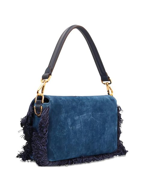 FENDI medium Baguette denim butterfly-motif shoulder bag - Blue - zdjęcie produktu nr 2