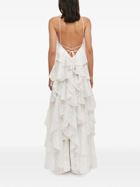 Aje Merritt ruffled floral maxi dress - White