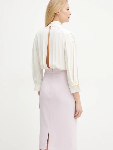 Elisabetta Franchi sukienka kolor beżowy mini dopasowana AB77151E2