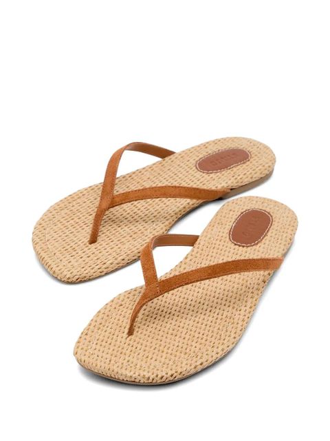 STAUD Freja thong-strap sandals - Brown