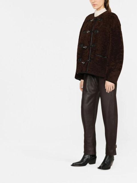 TOTEME teddy shearling clasp jacket - Brown
