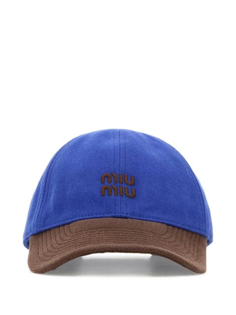 Miu Miu logo-embroidered baseball cap - Blue - zdjęcie produktu nr 1
