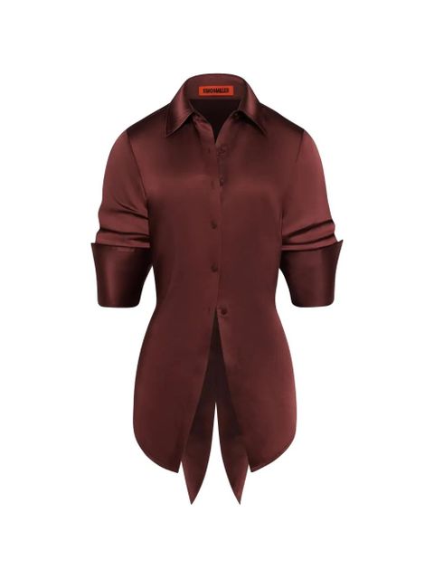 Simon Miller Loch open-back satin shirt - Brown - zdjęcie produktu nr 1