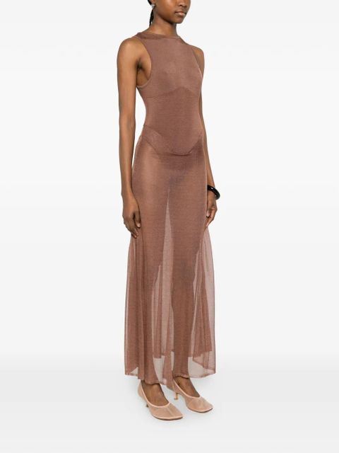 Isa Boulder sleeveless midi dress - Brown