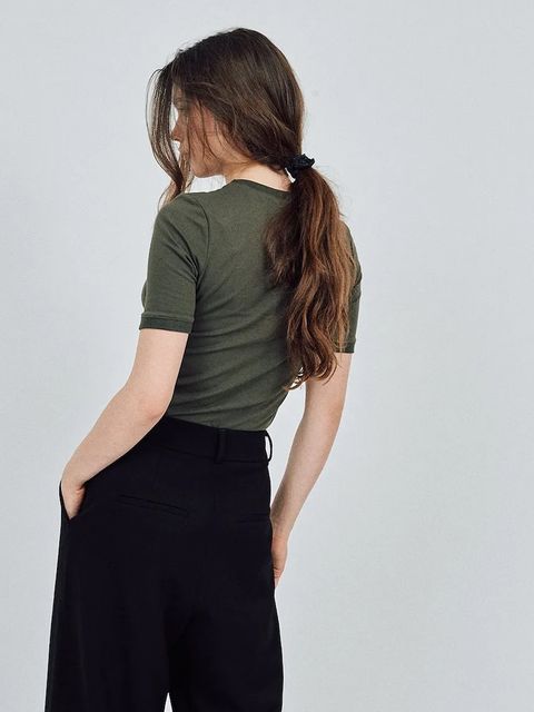 MUUV. t-shirt bawełniany damskie kolor zielony - zdjęcie produktu nr 2