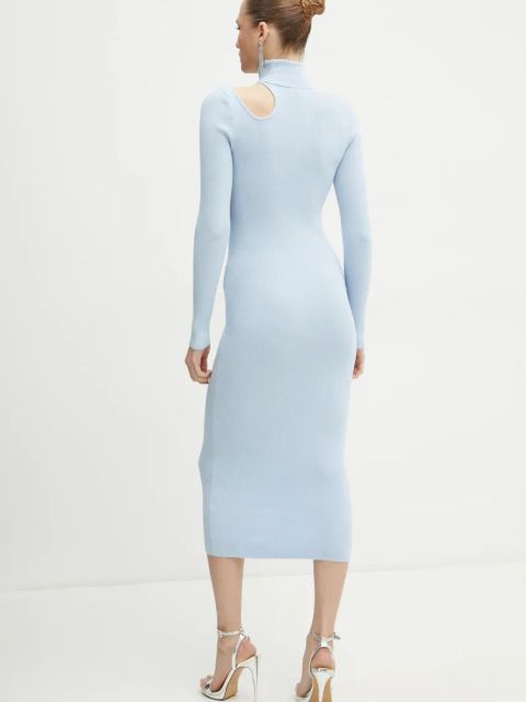 Bardot sukienka OLESA kolor niebieski midi dopasowana 59580DB