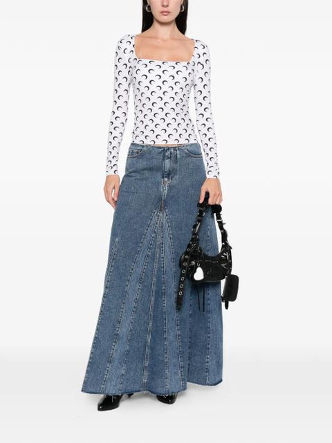 Marine Serre Moon square-neck top - White - zdjęcie produktu nr 2