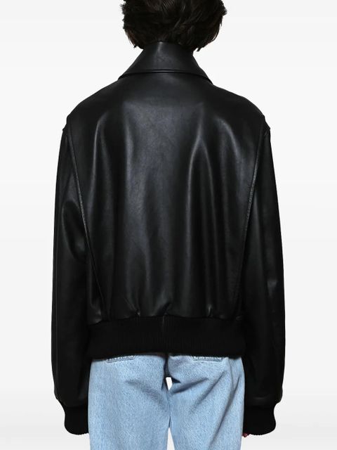 Christopher Esber leather bomber jacket - Black