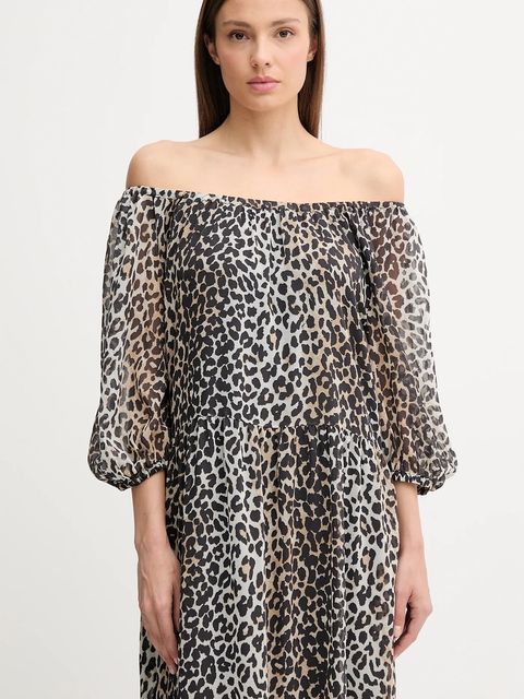 OUI sukienka kolor czarny maxi prosta 93829