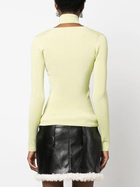 Coperni cut-out ribbed sweater - Green