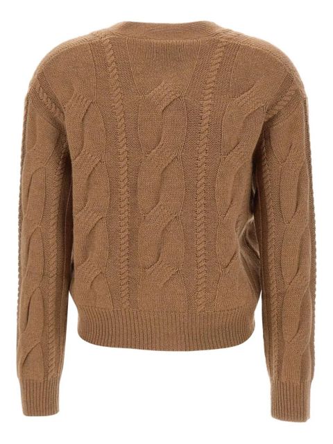 Max Mara Aladino cable-knit buttoned cardigan - Brown - zdjęcie produktu nr 2