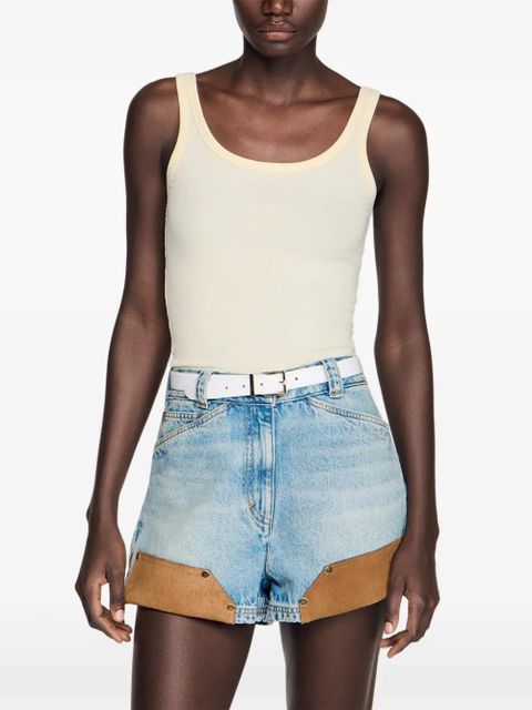 SANDRO ribbed-knit tank top - Yellow