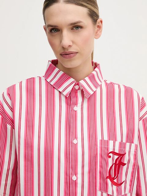 Juicy Couture koszula piżamowa bawełniana damska kolor różowy bawełniana JCYPT126853