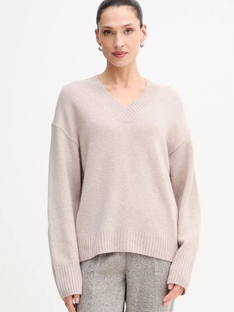 Marc O'Polo sweter z dodatkiem wełny damski kolor beżowy 510609060235 - zdjęcie produktu nr 1