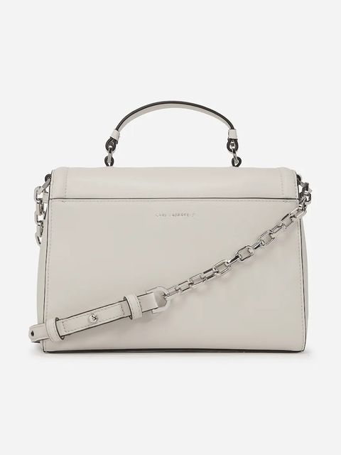 Karl Lagerfeld torebka skórzana kolor biały A1W30170