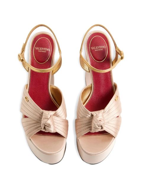 Valentino Garavani sandal with Crasher platform in satin 125mm - Pink